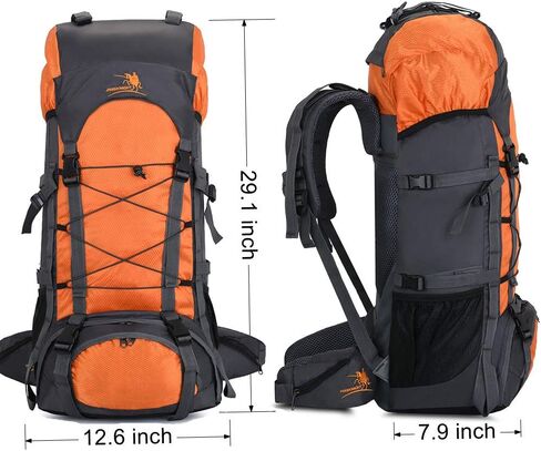 Bseash 60L Internal Frame Hiking Camping Backpack with Rain Cover, Outdoor Sport Travel Daypack for Climbing Touring in Saudi Arabia