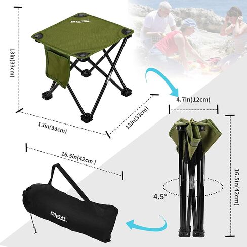 Roptat 2 Pack Camping Stool,Portable Folding Compact Lightweight Stool Seat for Camping Fishing Hiking Gardening Outdoor Walking Backpacking Travelling and Beach with Carry Bag in Kuwait