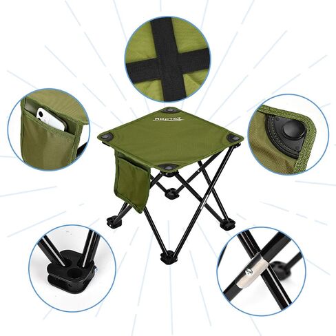Roptat 2 Pack Camping Stool,Portable Folding Compact Lightweight Stool Seat for Camping Fishing Hiking Gardening Outdoor Walking Backpacking Travelling and Beach with Carry Bag in Kuwait
