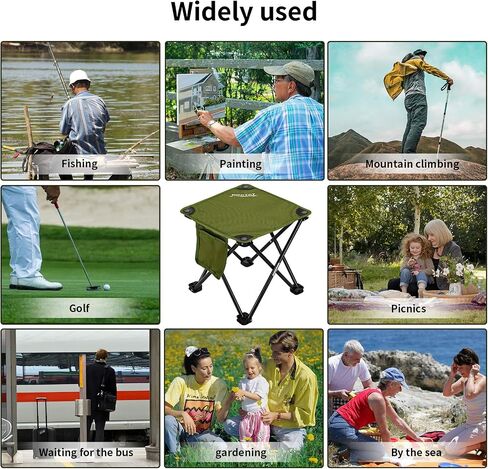 Roptat 2 Pack Camping Stool,Portable Folding Compact Lightweight Stool Seat for Camping Fishing Hiking Gardening Outdoor Walking Backpacking Travelling and Beach with Carry Bag in Kuwait