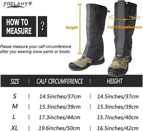 Frelaxy Leg Gaiters Ultra HIGH-Performance Hunting Gaiters, 100% Waterproof Hiking Gaiters with Upgraded Rubber Foot Strap, Adjustable Snow Boot Gaiters in Saudi Arabia