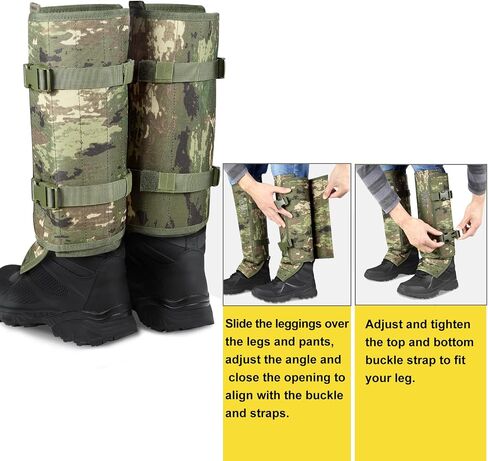 Snake Gaiters for Hunting: Durable Snake Guards, Snake Gaiter Leggings for Men & Women, Snake Bite Protection for Lower Legs, Snake Proof Gaiters with Adjustable Size in Kuwait