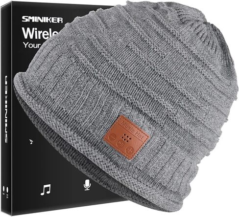 SMINIKER قبعة صغيرة لاسلكية قبعة موسيقية للرياضات الخارجية وهدايا عيد الميلاد للمراهقين الرجال والنساء باللون الرمادي in Kuwait