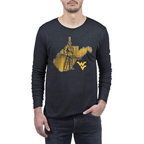 Top of the World Men's Modern Fit Premium Tri-Blend Long Sleeve Team Color Distressed State Icon Tee