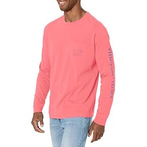 تيشيرت رجالي بأكمام طويلة من Vineyard Vines مصبوغ بجيب الحوت العتيق in Kuwait