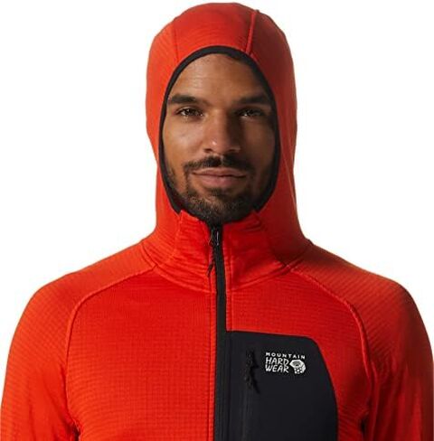 Mountain Hardwear Men's Polartec Power Grid Full Zip Hoody for Climbing, Hiking, and Camping | Breathable and Insulated in Saudi Arabia