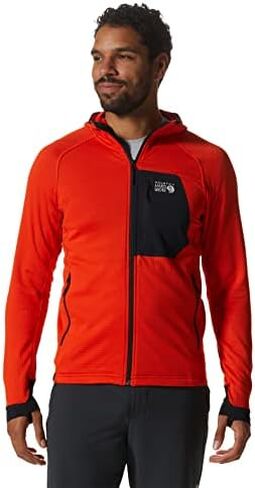 Mountain Hardwear Men's Polartec Power Grid Full Zip Hoody for Climbing, Hiking, and Camping | Breathable and Insulated in Saudi Arabia