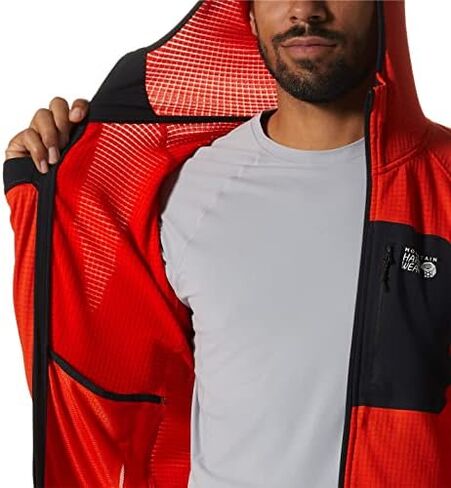 Mountain Hardwear Men's Polartec Power Grid Full Zip Hoody for Climbing, Hiking, and Camping | Breathable and Insulated in Saudi Arabia