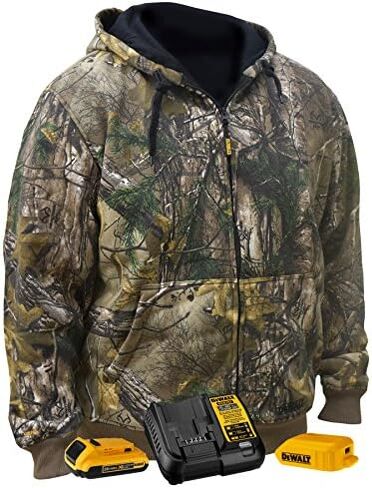DEWALT DCHJ074D1-S Realtree Xtra Camouflage Heated Hoodie, Small, Camouflage in Saudi Arabia
