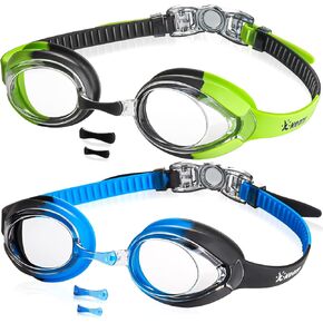 Keary Kids Swim Goggles for Toddler Kids Youth(3-12),Anti-Fog Waterproof Anti-UV Clear Vision Water Pool Goggles