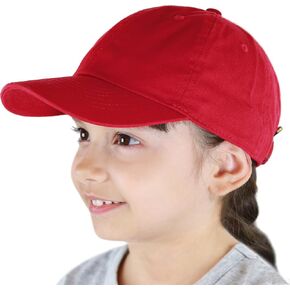 Kids Washed Low Profile Cotton and Denim UPF 50+ Plain Baseball Cap Hat in Saudi Arabia