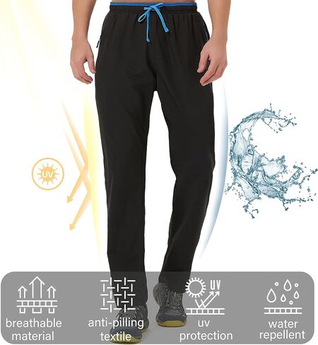TIBAIKER Mens Joggers Athletic Workout Golf Pants with Pockets Track Lounge Jogging Running Gym Pants in Saudi Arabia