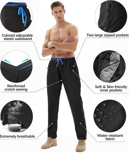 TIBAIKER Mens Joggers Athletic Workout Golf Pants with Pockets Track Lounge Jogging Running Gym Pants in Saudi Arabia