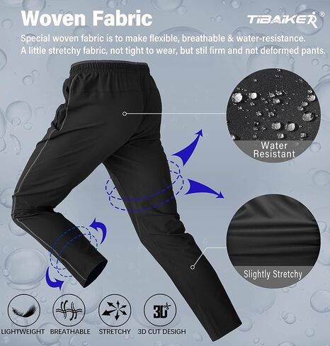 TIBAIKER Mens Joggers Athletic Workout Golf Pants with Pockets Track Lounge Jogging Running Gym Pants in Saudi Arabia