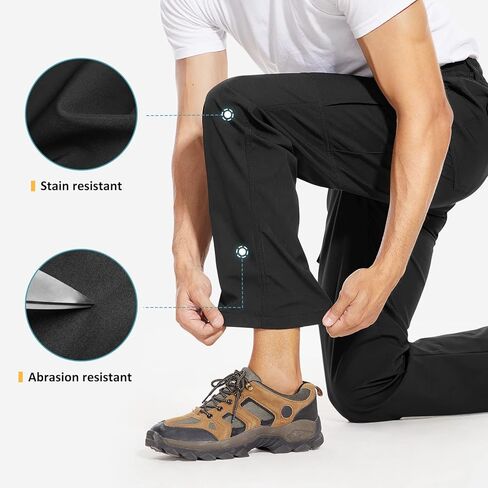 سراويل TERODACO للرجال للتنزه في الهواء الطلق سريعة الجفاف وخفيفة الوزن ومقاومة للماء وجيوب متعددة قابلة للتمدد وقابلة للتنفس in Kuwait