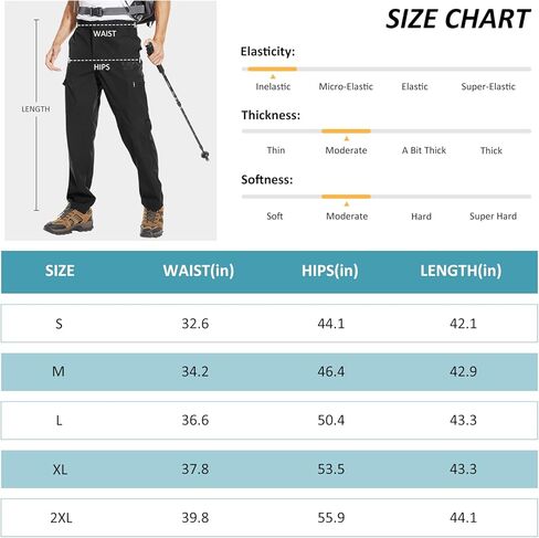 سراويل TERODACO للرجال للتنزه في الهواء الطلق سريعة الجفاف وخفيفة الوزن ومقاومة للماء وجيوب متعددة قابلة للتمدد وقابلة للتنفس in Kuwait