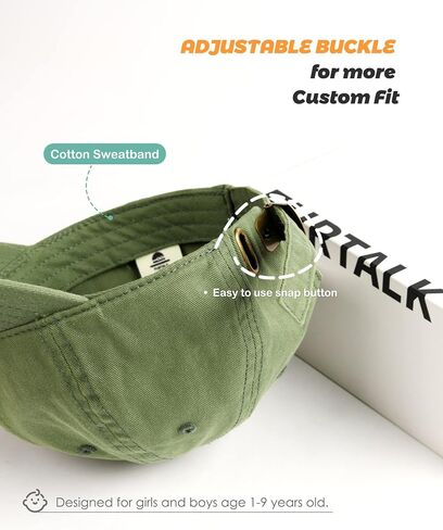 FURTALK Toddler Baseball Hat Kids Boys Girls Adjustable Washed Cotton Baseball Cap with Ponytail in Saudi Arabia