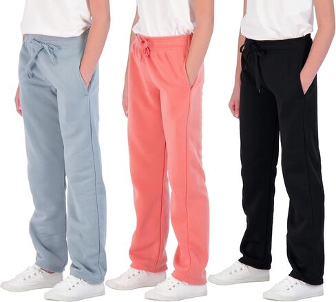 مجموعة Real Essentials 3 Pack: بنطال رياضي كاجوال ناعم من الصوف للفتيات مفتوح من الأسفل للأداء الرياضي (الأعمار من 7 إلى 16 عامًا) in Kuwait