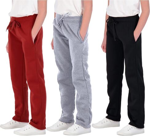 مجموعة Real Essentials 3 Pack: بنطال رياضي كاجوال ناعم من الصوف للفتيات مفتوح من الأسفل للأداء الرياضي (الأعمار من 7 إلى 16 عامًا) in Kuwait