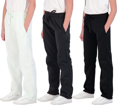 مجموعة Real Essentials 3 Pack: بنطال رياضي كاجوال ناعم من الصوف للفتيات مفتوح من الأسفل للأداء الرياضي (الأعمار من 7 إلى 16 عامًا) in Kuwait
