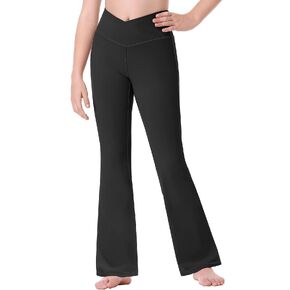 Ewedoos Flare Leggings for Girls Yoga Pants Bootcut with Pockets Crossover Flare Yoga Pants Bell Bottoms Athletic Pants