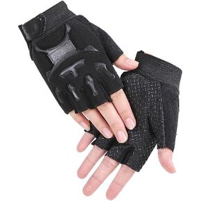 Kids Road Bike Gloves Half Finger MTB Cycling Gloves Roller Skating Mitten Breathable Anti Slip Shock Absorbing Workout Gloves Short Sports Gloves Fingerless Riding Fishing Golf Gloves for Boys Girls