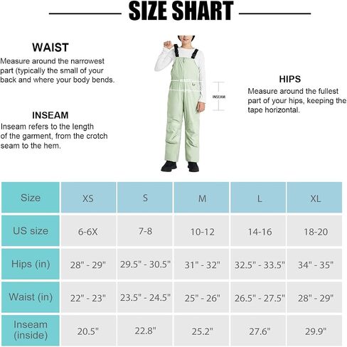 BALEAF Kid's Snow Bibs Insulated Waterproof Overalls for Boys/Girls Youth Winter Ice Fishing Snowsuit Ski Pants in Saudi Arabia
