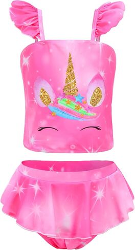 Akokvlar Two Pieces Swimsuit Mermaid Bikinis Tankini Bathing Suit for Little Girls in Saudi Arabia