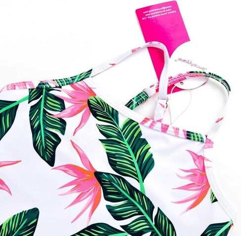 JerrisApparel Girl Tropical Leaf Swimsuit Tankini Swim Set Two Pieces Bathing Suit in Saudi Arabia