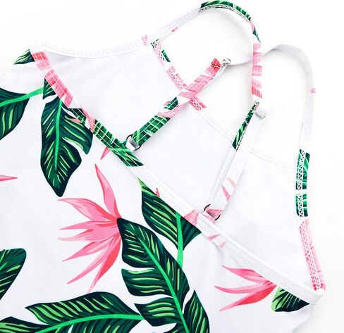 JerrisApparel Girl Tropical Leaf Swimsuit Tankini Swim Set Two Pieces Bathing Suit in Saudi Arabia