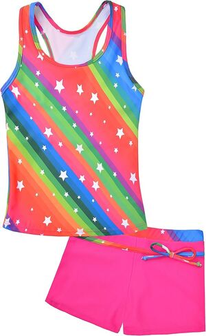 Uhnice Girls Swimsuit Two Piece Tankini Swimwear with Boyshort in Saudi Arabia