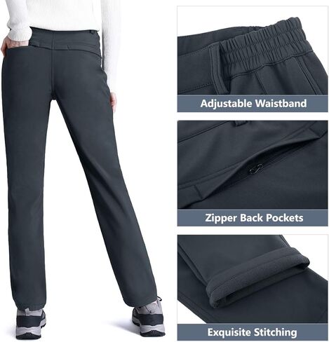 المرأة سراويل للتسلق صوف مبطن بناطيل تزلج شتاء دافئ مقاوم للماء معزول الثلوج السفر البضائع العمل سوفتشيل بنطلون in Kuwait