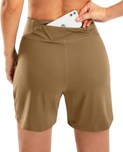 SANTINY Women's 6''/ 8'' Athletic Long Shorts with 4 Pockets High Waisted Bermuda Shorts for Women Walking Running Casual in Kuwait
