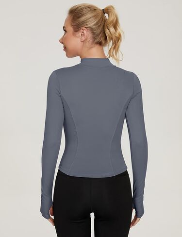 LUYAA Women's Workout Jacket Lightweight Zip Up Yoga Jacket Cropped Athletic Slim Fit Tops in Kuwait