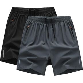 Boys Outdoor Running Shorts Quick Dry Lightweight Gym Shorts with Zipper Pockets in Kuwait
