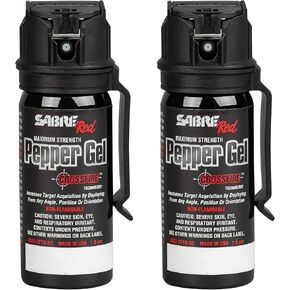 SABRE Crossfire Pepper Gel - 360° Spray for Defense at Any Angle, Maximum Strength Police-Grade OC Pepper Spray with UV Marking Dye, 20‑Foot Tactical Range, Fast Flip Top Safety, Belt Clip, 1.5 fl oz in Saudi Arabia