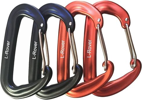 L-Rover Carabiner,12KN Lightweight Heavy Duty Carabiner Clips,Aluminium Wiregate Caribeaners for Hammocks,Camping, Key Chains, Outdoor and Gym etc,Hiking & Utility in Kuwait