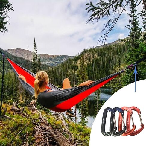 L-Rover Carabiner,12KN Lightweight Heavy Duty Carabiner Clips,Aluminium Wiregate Caribeaners for Hammocks,Camping, Key Chains, Outdoor and Gym etc,Hiking & Utility in Kuwait