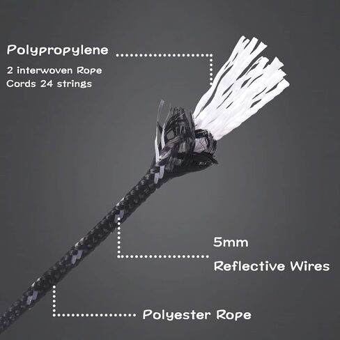 Hikeman 6 Pack 4mm Outdoor Guy Lines Tent Cords Lightweight Camping Rope with Aluminum Guylines Adjuster Tensioner Pouch for Tent Tarp, Canopy Shelter, Camping, Hiking, Backpacking in Kuwait