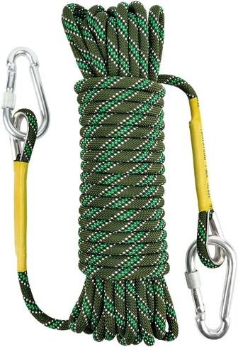 X XBEN Outdoor Climbing Rope 10M(32ft) 20M(64ft) 30M(96ft) 50M(160ft) 70M(230ft) 152M(500FT) 352M(1000FT) Static Rock Climbing Rope for Escape Rope Ice Climbing Equipment Fire Rescue Parachute in Kuwait