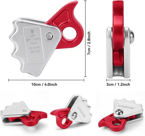 WILDKEN Climbing Ascender Fall Protection Belay Device Climbing Rope Grab | Ascender for Rock Climbing Mountaineering Tree Arborist Expedition Caving Rescue Aerial Work in Kuwait