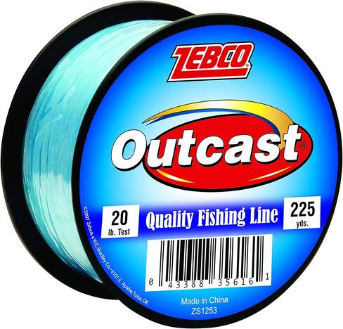 Zebco Outcast Monofilament Fishing Line, Low Memory and Stretch with High Tensile Strength in Saudi Arabia