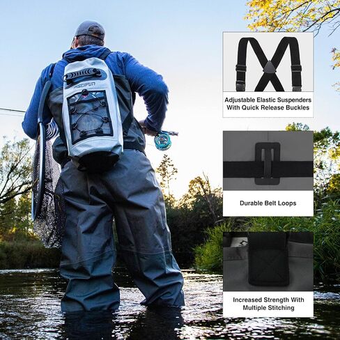 Piscifun Chest Wader, Stockingfoot Waterproof Fishing Wader for Men and Women, Breathable Polyester Lightweight Wader S-XXL in Saudi Arabia