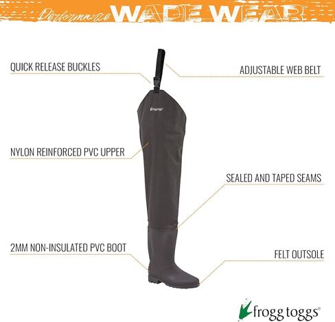 FROGG TOGGS Rana II Waterproof PVC Fishing Felt Bootfoot Hip Wader in Kuwait