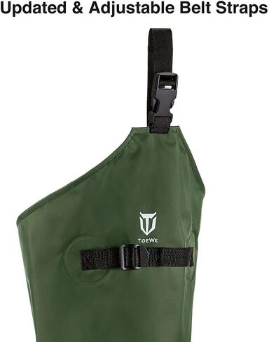 TIDEWE Hip Wader، حذاء هيب خفيف الوزن للرجال والنساء، طبقتين من PVC/النايلون لصيد السمك (أخضر وبني) in Kuwait