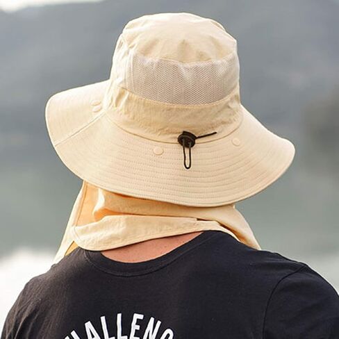 Fishing Hat for Men & Women, Sun Protection Hat with Face Cover & Neck Flap | Outdoor UV Protection Wide Brim Hat in Kuwait