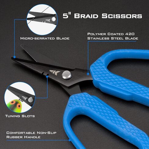 KastKing Kalibrate Fishing Line Spooler, Line Counter & 5" Braid Scissors | No Line Twist, Easy to Use, Fits Spinning & Baitcasting Reels, Durable Polymer, Fishing Gears and Gifts for Men in Kuwait