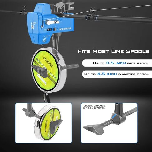 KastKing Kalibrate Fishing Line Spooler, Line Counter & 5" Braid Scissors | No Line Twist, Easy to Use, Fits Spinning & Baitcasting Reels, Durable Polymer, Fishing Gears and Gifts for Men in Kuwait