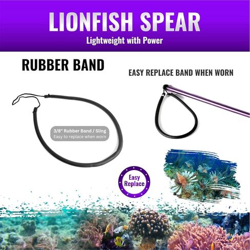 اكواتيك هانت - حزام مطاطي بديل لصيد السمك بالرمح والغوص وسمك الاسد مقاس 36 انش in Kuwait