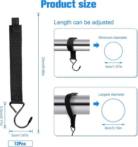 12Pcs Ice Fishing Shelter Coat Hooks, Heavy Duty Ice Fishing Shelters Hooks Accessory Hanger for Ice Fishing Tent, Outdoor Camping, Hunting Blinds, Hanging Storage Fishing&Hunting Accessories in Saudi Arabia